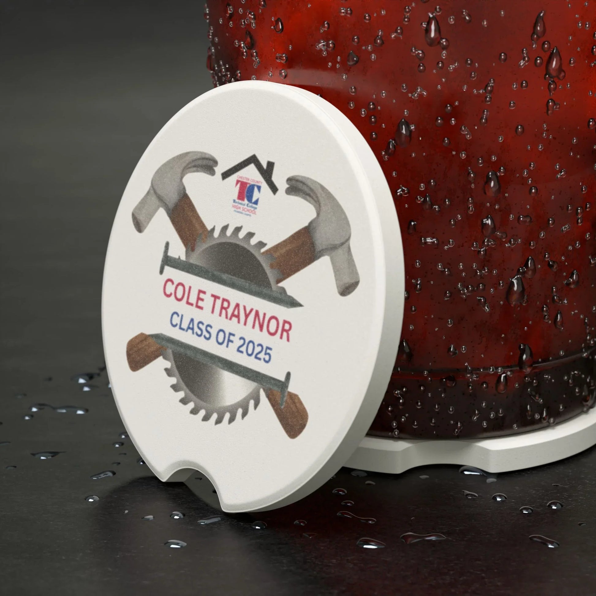 Technical HS Graduation Car Coaster - Personalizable - Whippie's