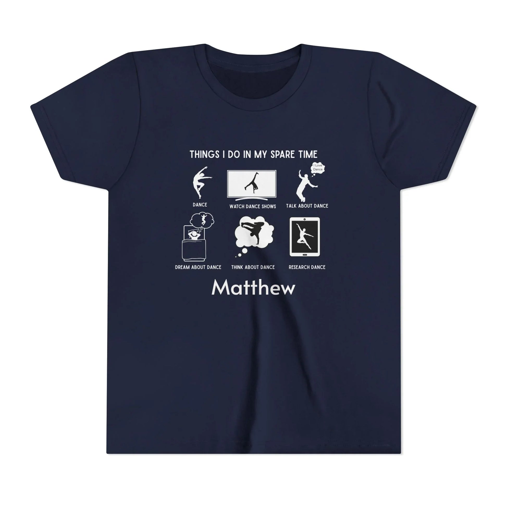 My Spare Time = Dance Time Boys' Youth Tee - Personalizable - Whippie's