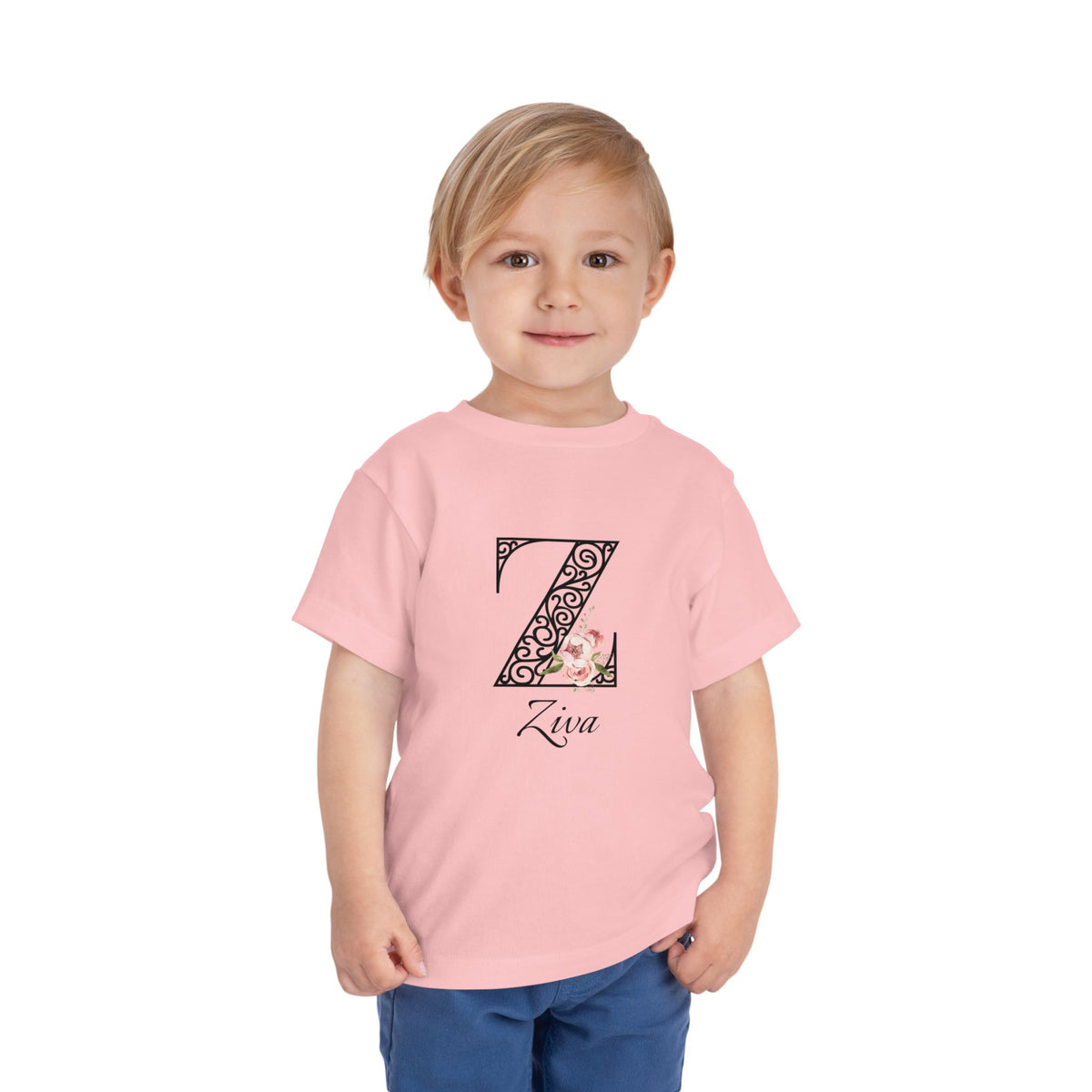 Floral Letter: Letter Z - Peony Toddler Tee - Personalizable