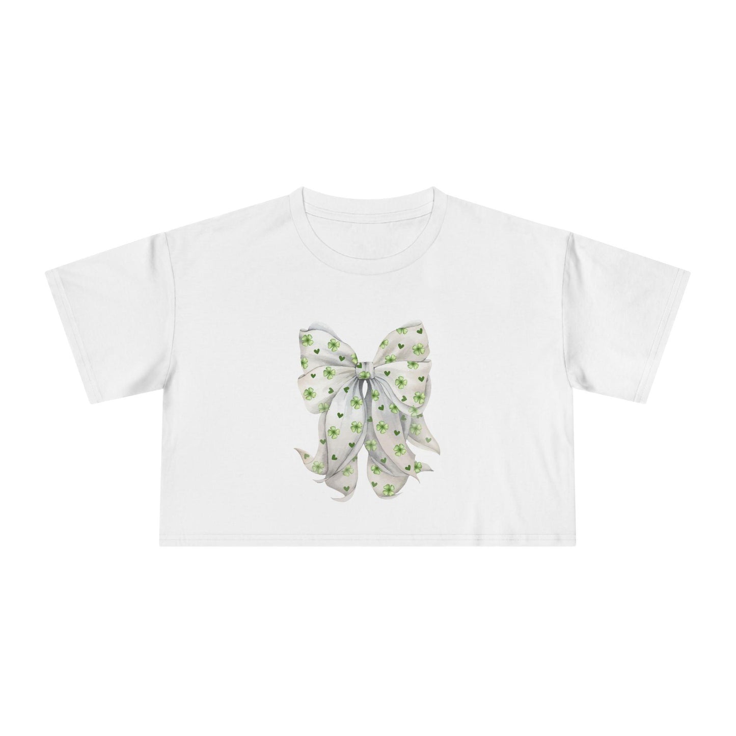 Shamrock Hearts Women's Cropped Tee - Spread the Luck and Love! - Whippie's