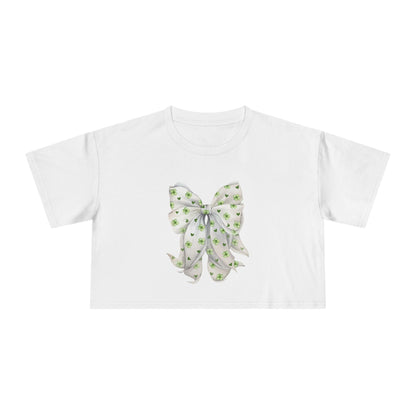 Shamrock Hearts Women's Cropped Tee - Spread the Luck and Love! - Whippie's