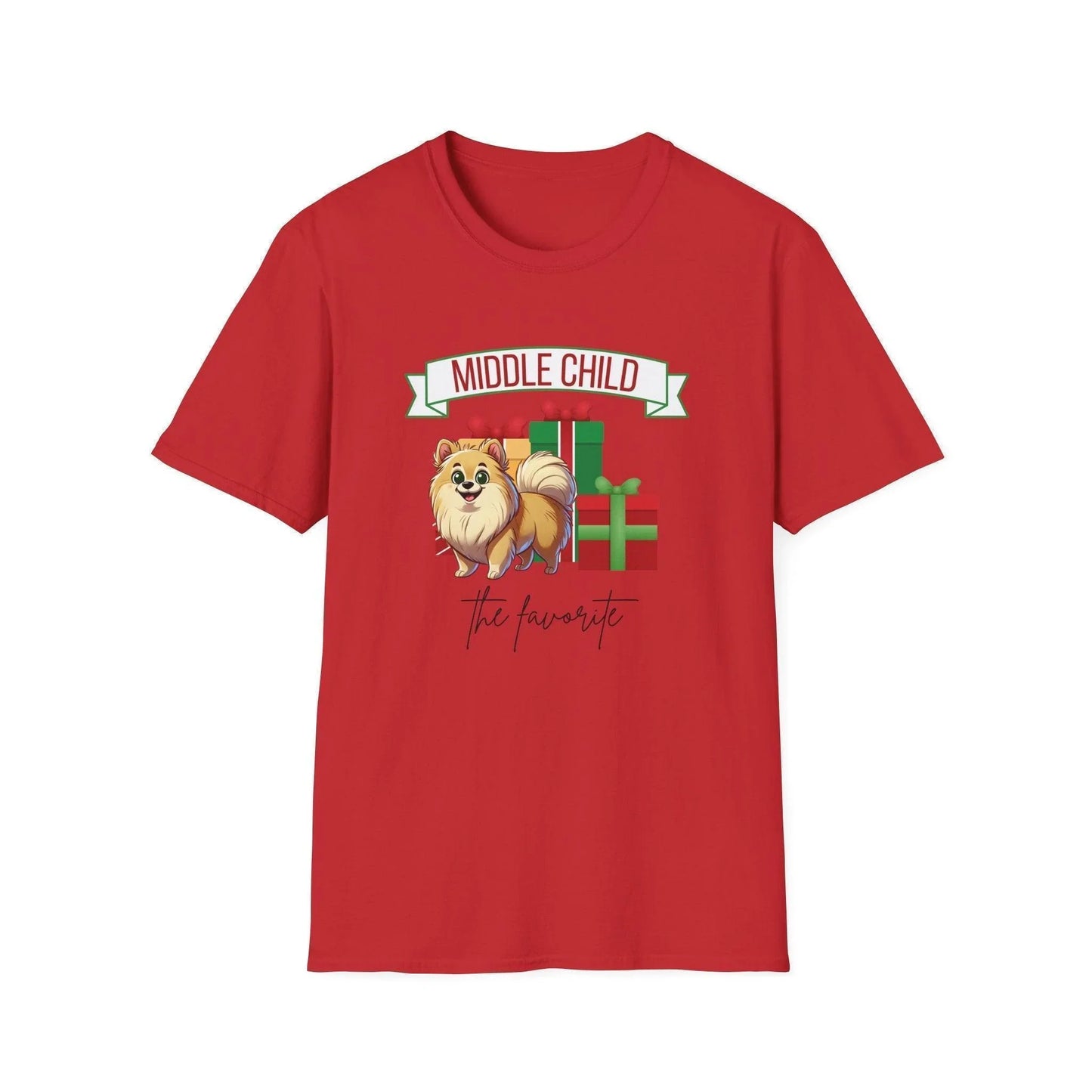 Middle Child, The Favorite 🎁🐶 Pomeranian - Unisex Tee! 🎁👑 - Whippie's