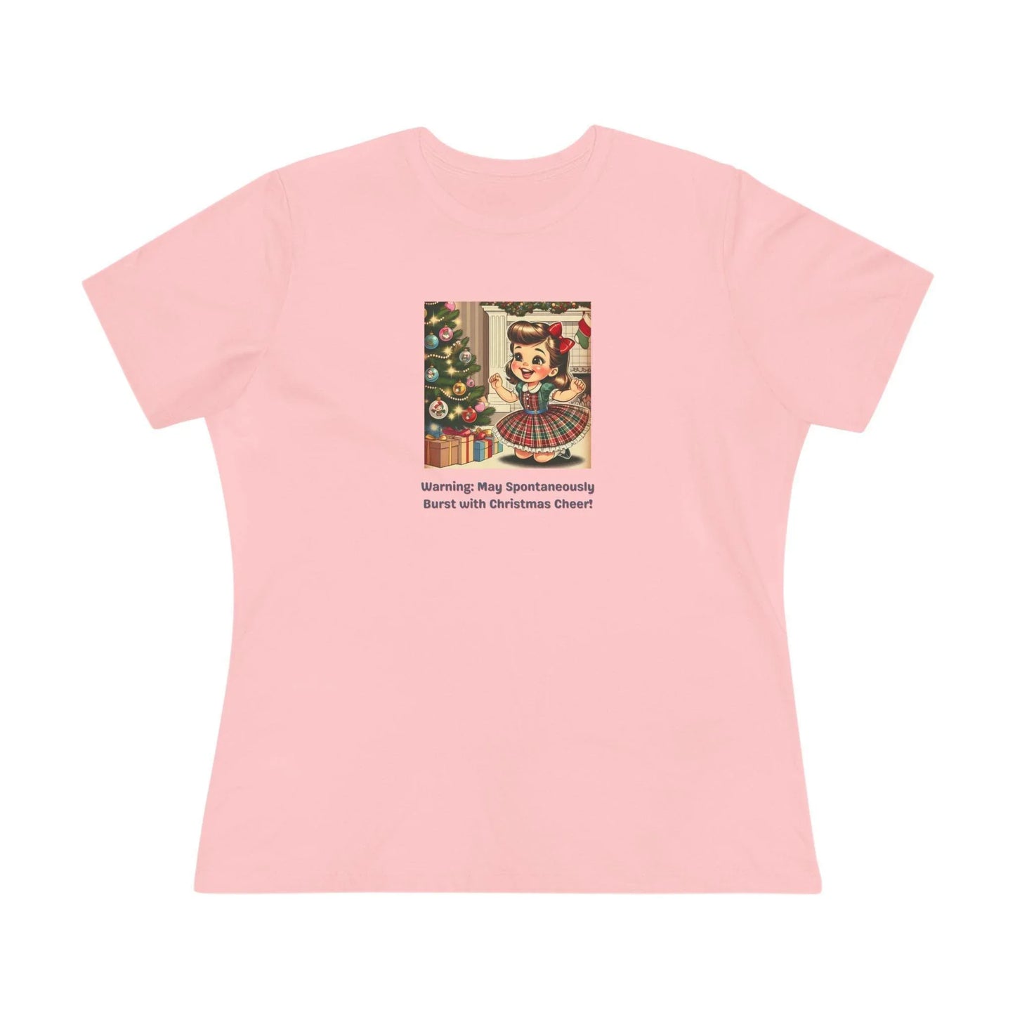 Warning: May Spontaneously Burst with Christmas Cheer! - Women's Softstyle Tee - Whippie's