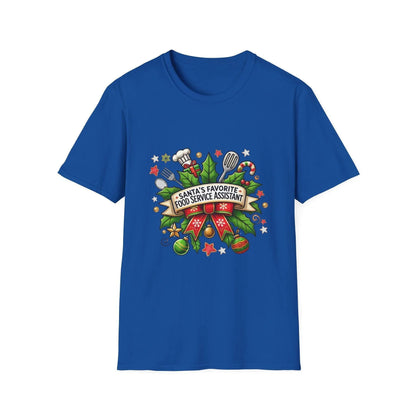 Santa's Favorite School Food Service Assistant Unisex Tee 🍽️🎅 - Whippie's