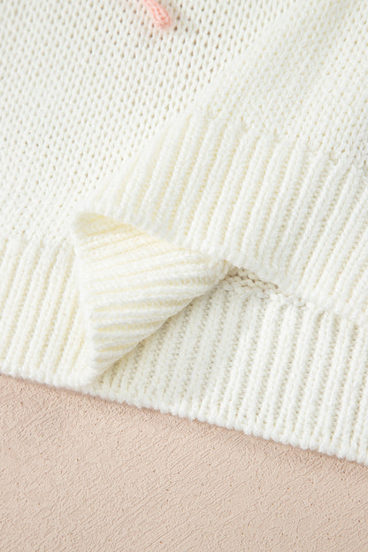 Short Sleeve Knit Applique Bow Sweater