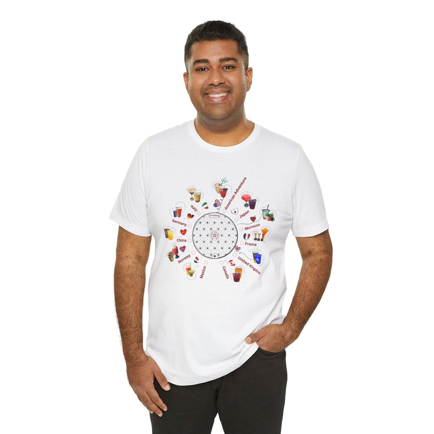 Drinking Around the World Check-Off Unisex Tee - Whippie's