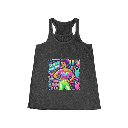 Dance Mom: You've Got This - Darker Skin Tone Mom - Sideview - Women's Flowy Racerback Tank - Whippie's