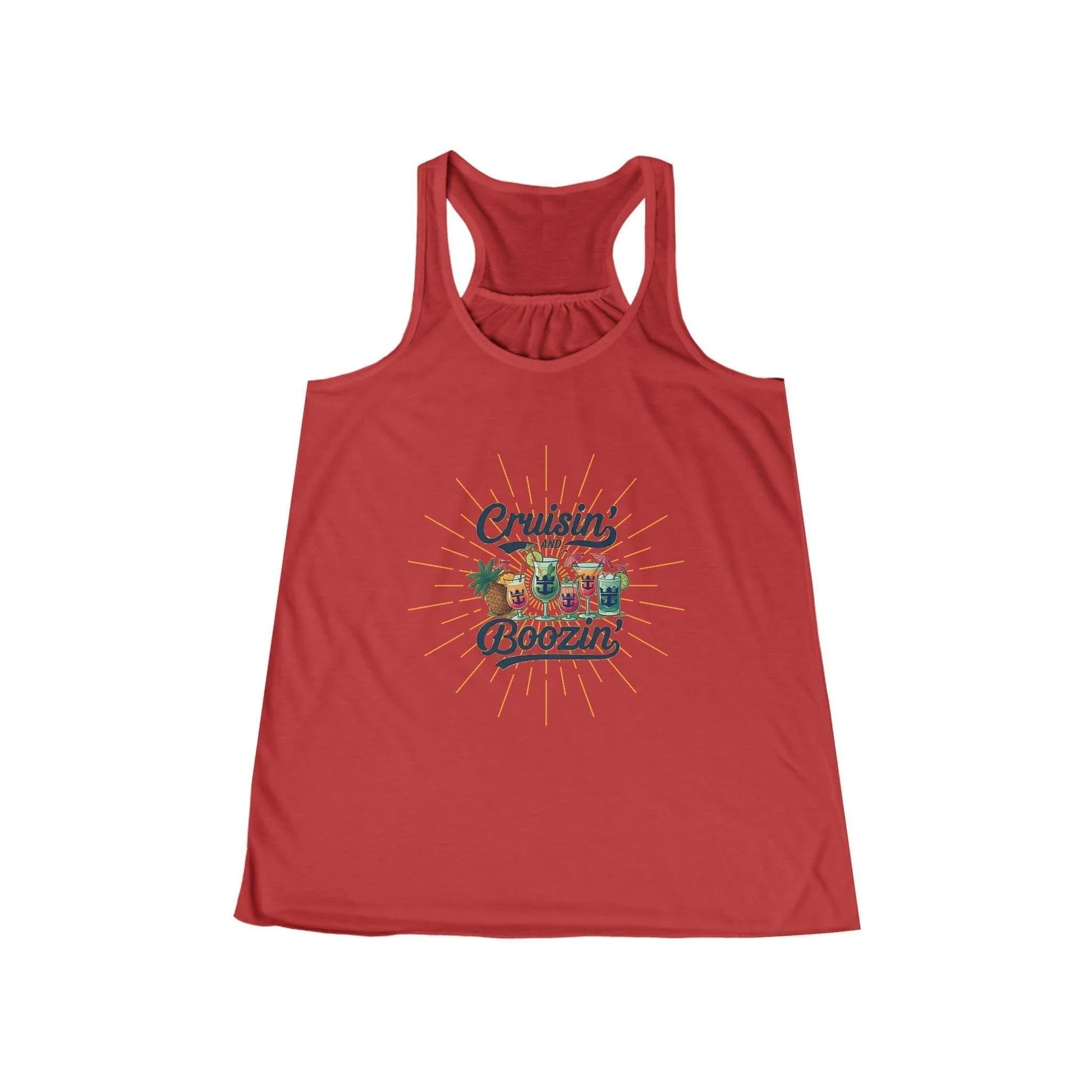 Cruisin' & Boozin' 🍹☀️ Women's Flowy Racerback Tank - Personalizable - Whippie's