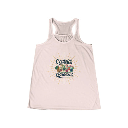 Cruisin' & Boozin' 🍹☀️ Women's Flowy Racerback Tank - Personalizable - Whippie's