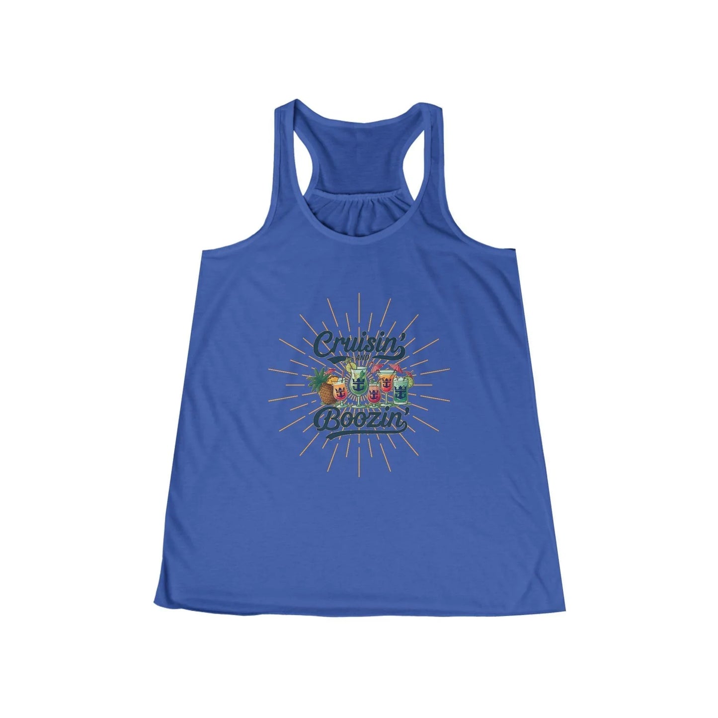Cruisin' & Boozin' 🍹☀️ Women's Flowy Racerback Tank - Personalizable - Whippie's