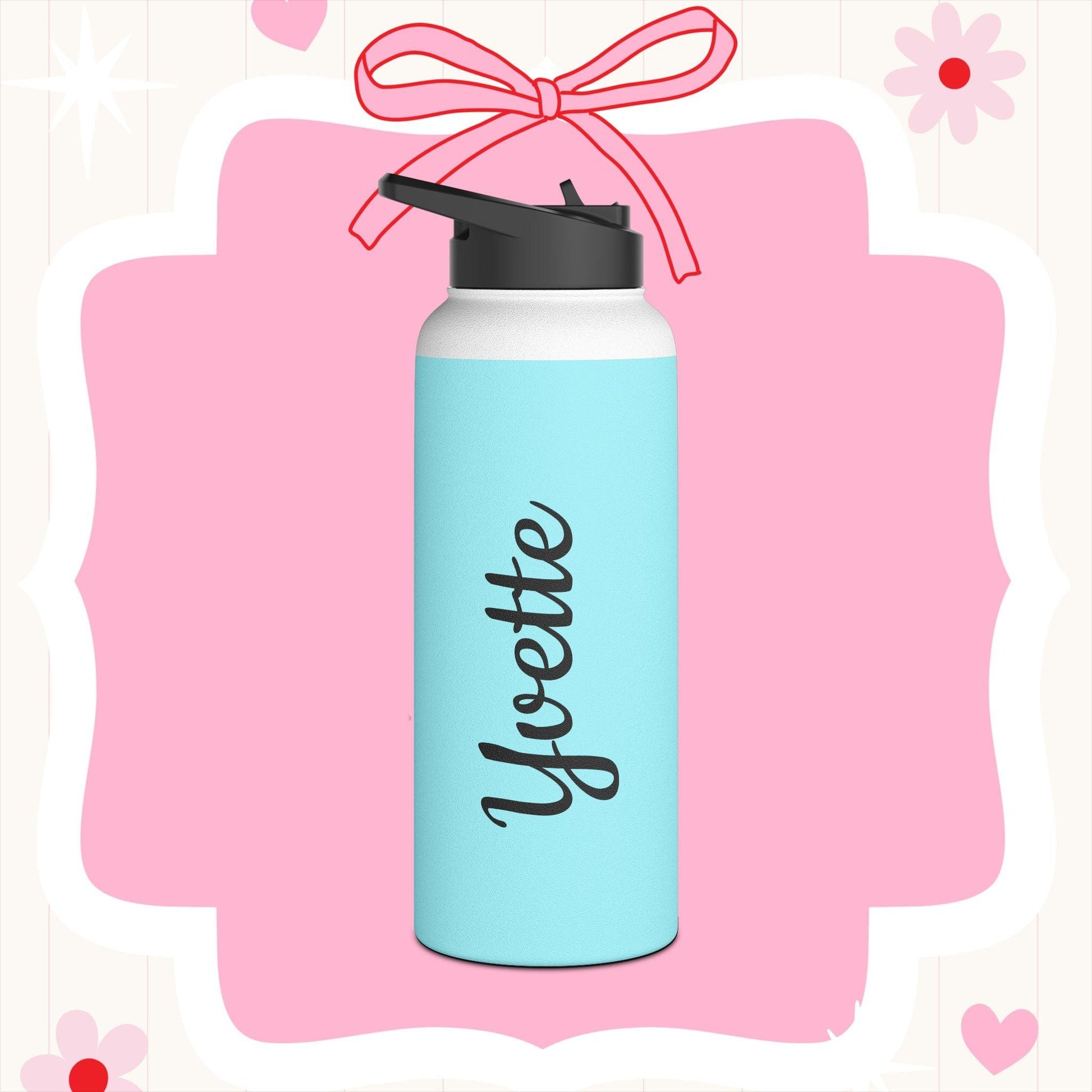 I am Kind, I am Creative, I am Brave, I can Do Hard Things Stainless Steel Water Bottle - Personalizable - Whippie's