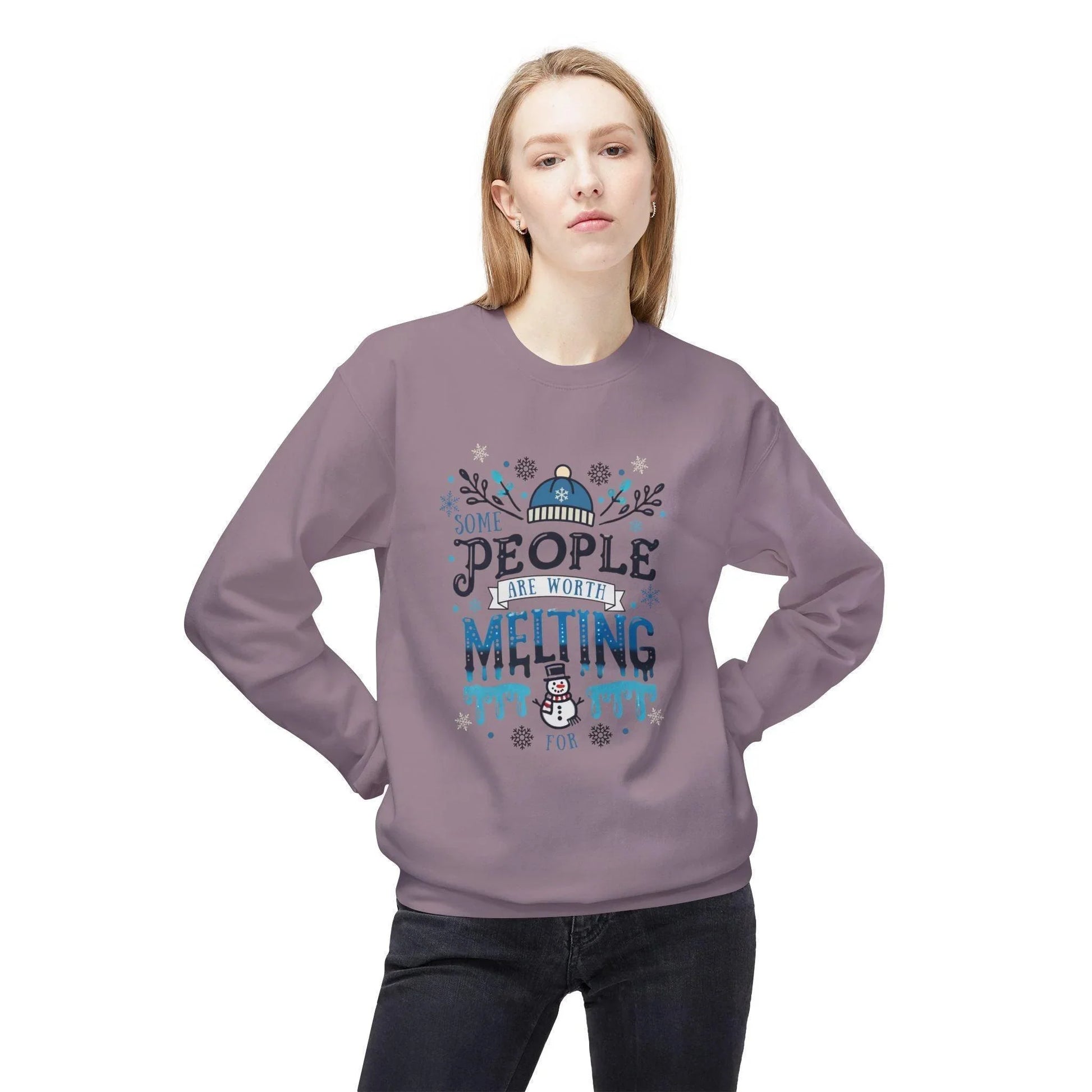 ☃️ Some People are Worth Melting For ❤️ Unisex Fleece Sweatshirt ✨ - Whippie's