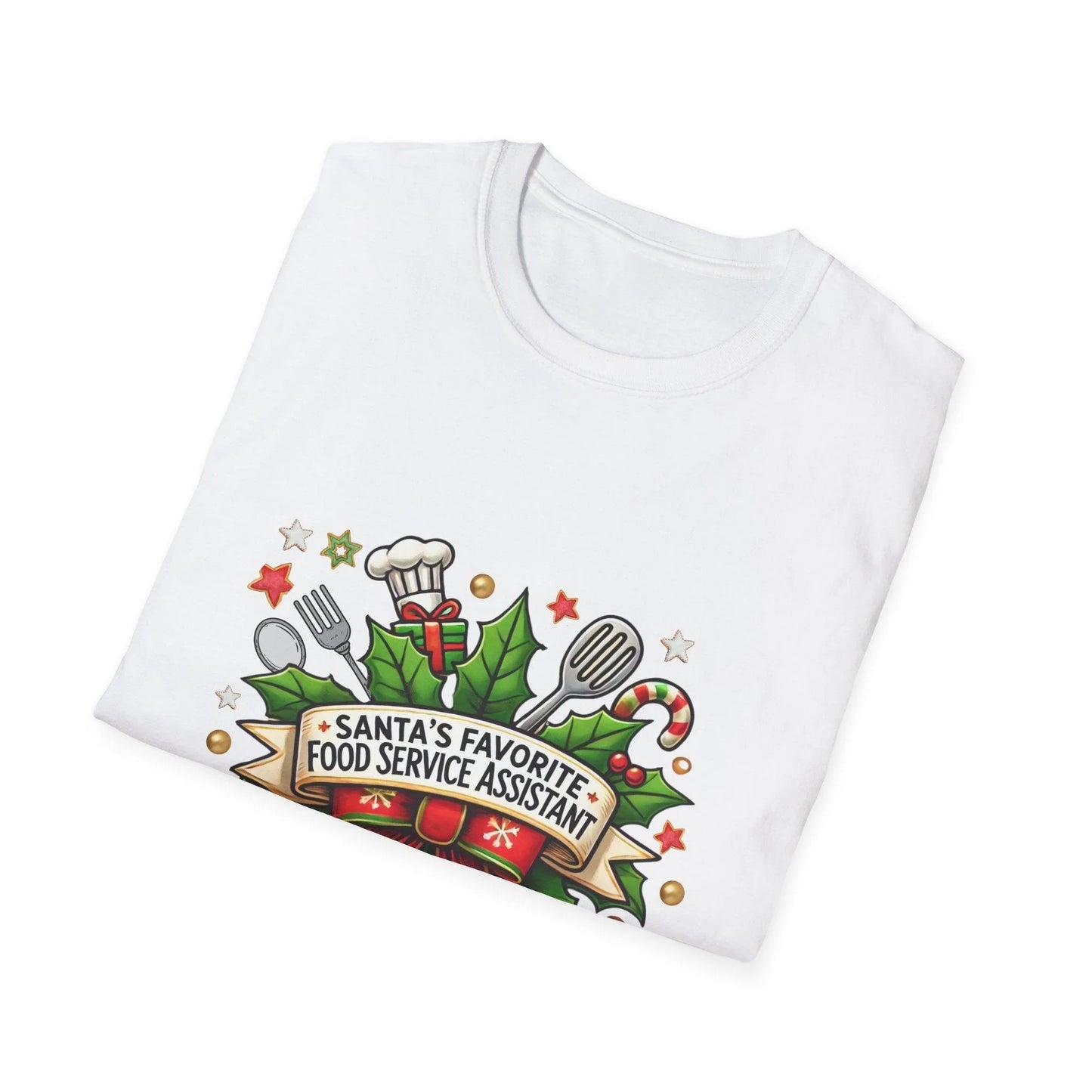 Santa's Favorite School Food Service Assistant Unisex Tee 🍽️🎅 - Whippie's