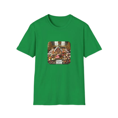 Christmas Calories Don’t Count 🎄 – Fun Festive Design with Gingerbread House & Holiday Feast - Unisex Softstyle Tee - Whippie's