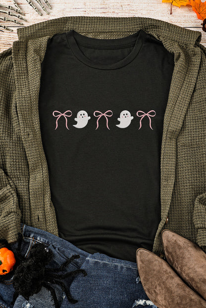 Halloween Ghost Bow T-Shirt additional view