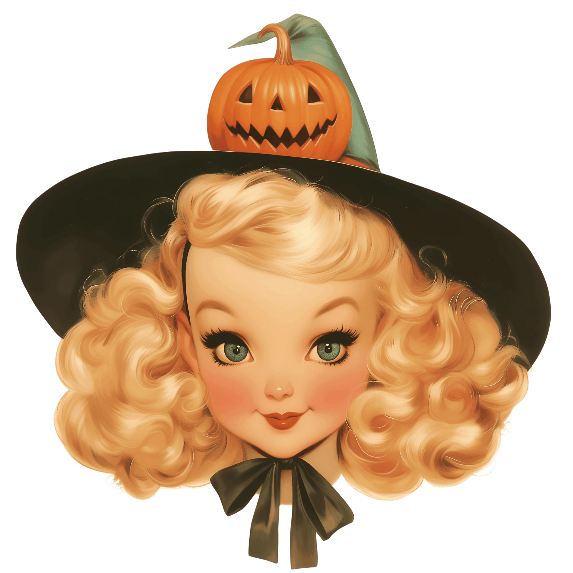 Enchanting Vintage Vibes: Blonde Witch V-neck T-shirt - Whippie's