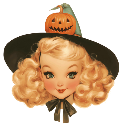 Enchanting Vintage Vibes: Blonde Witch V-neck T-shirt - Whippie's