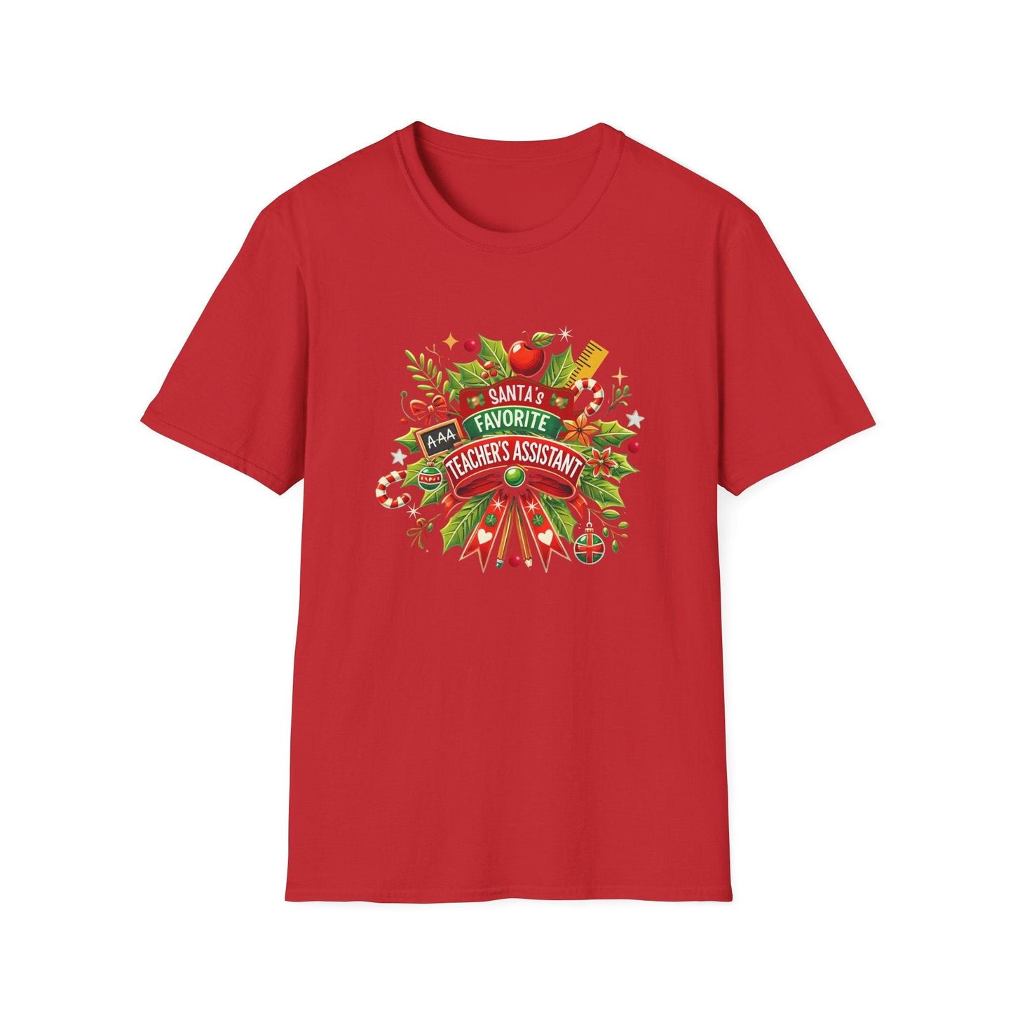 Santa's Favorite Teacher's Assistant - Spreading Holiday Cheer in the Classroom! 🎅🎄 Unisex Tee 🍎🎅 - Whippie's