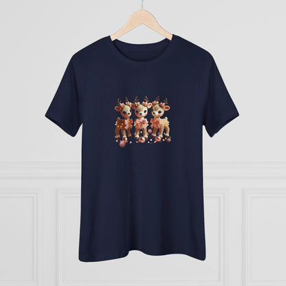 Rose Gold Reindeer Trio Christmas Decor - Women's Softstyle Tee - Whippie's
