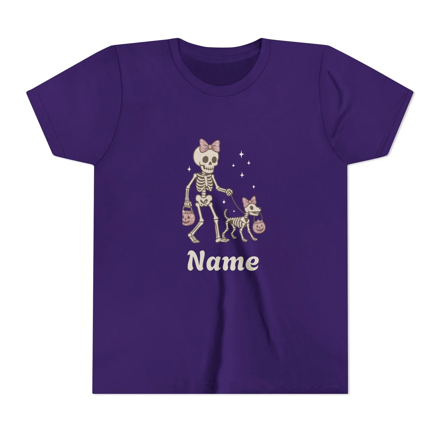 Pink Bow Halloween Friends Youth Tee - Personalizable