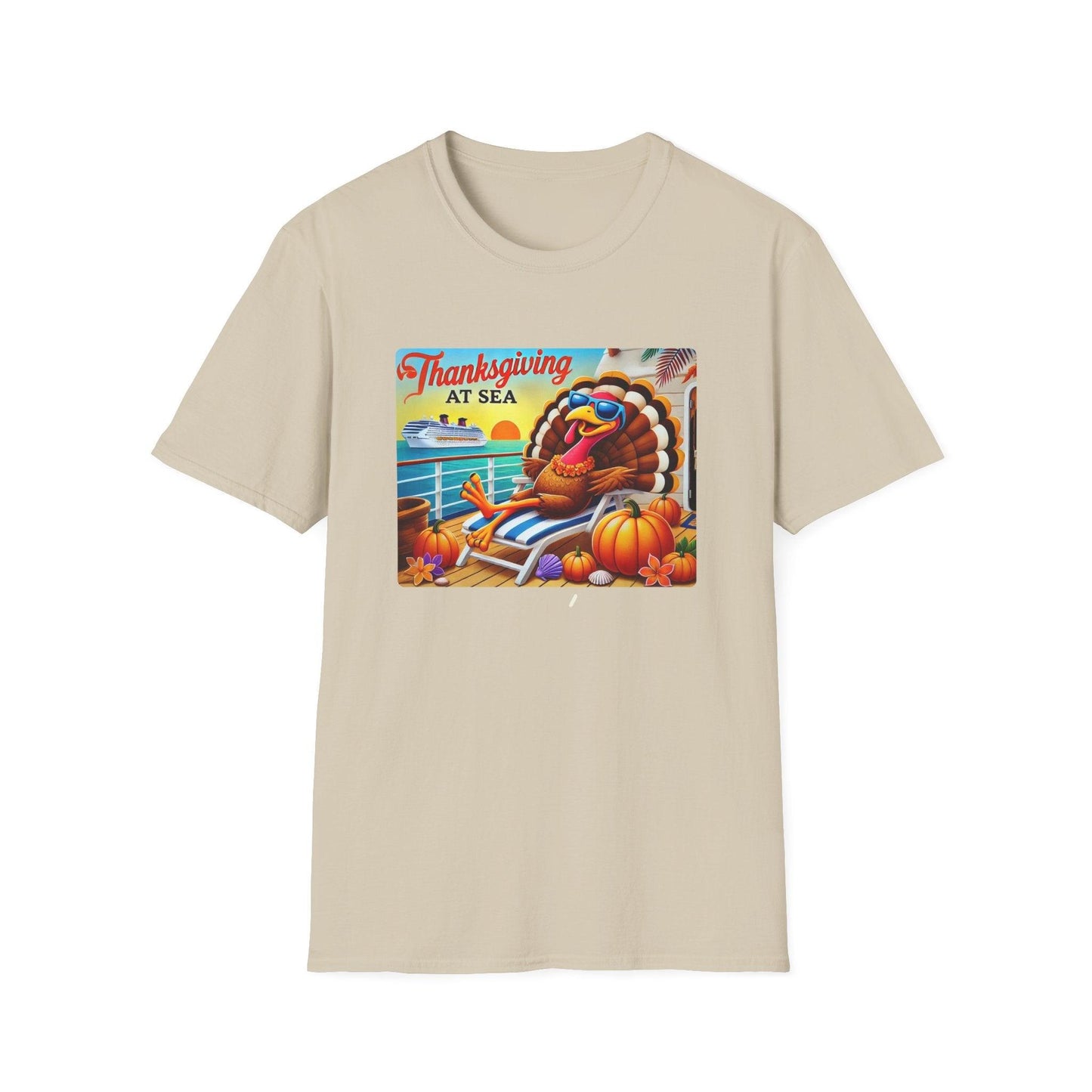 Turkey on Vacation - Gobble 'til You Wobble on the Open Seas! 🦃🚢 Unisex T-Shirt 🍂 - Whippie's