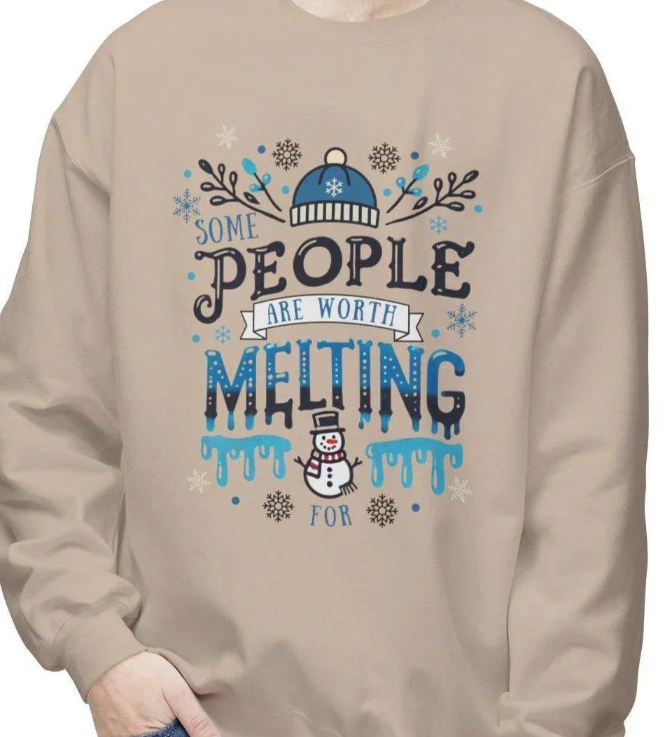 ☃️ Some People are Worth Melting For ❤️ Unisex Fleece Sweatshirt ✨ - Whippie's