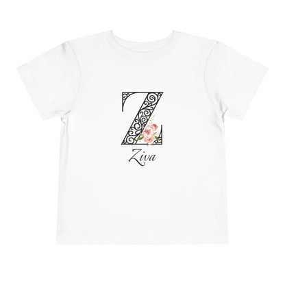Floral Letter: Letter Z - Peony Toddler Tee - Personalizable