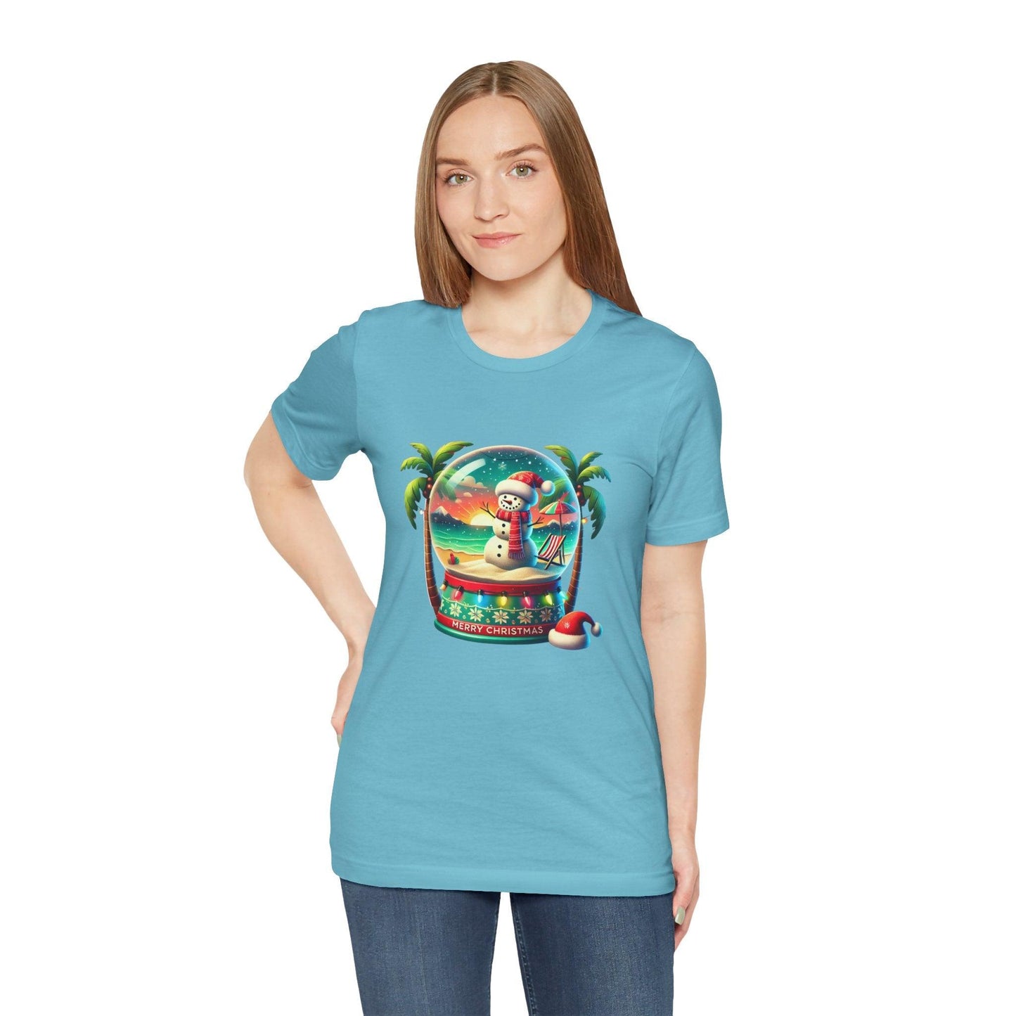 Tropical Christmas Paradise: Merry Christmas Unisex Jersey Short Sleeve Tee - Whippie's