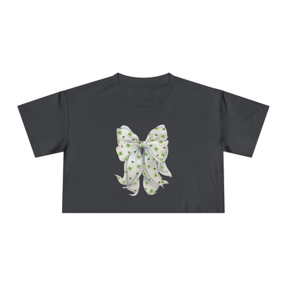 Shamrock Hearts Women's Cropped Tee - Spread the Luck and Love! - Whippie's