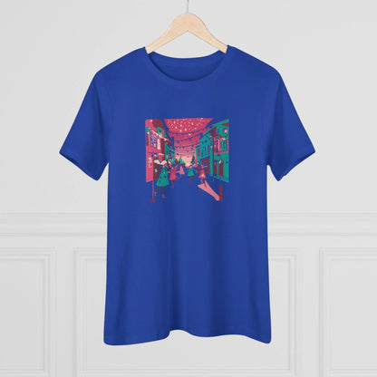 Pink and Teal Holiday Village - Women's Softstyle Tee - Whippie's
