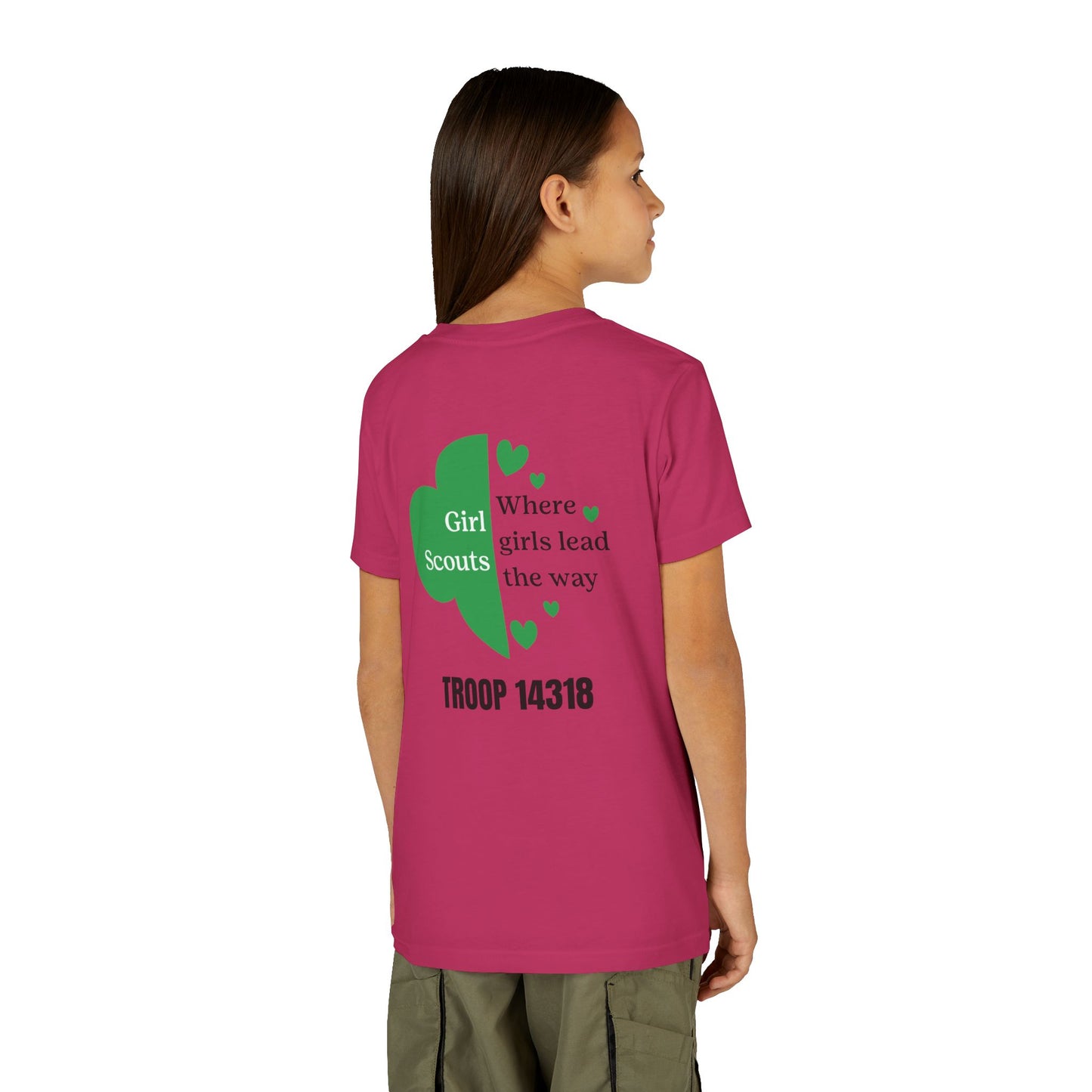 Personalized Girl Scout Trefoil Troop Tee | Girls Lead the Way -Youth