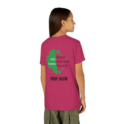 Personalized Girl Scout Trefoil Troop Tee | Girls Lead the Way -Youth