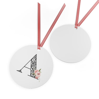 Floral Letters: Letter A - Metal Christmas Ornament - Whippie's