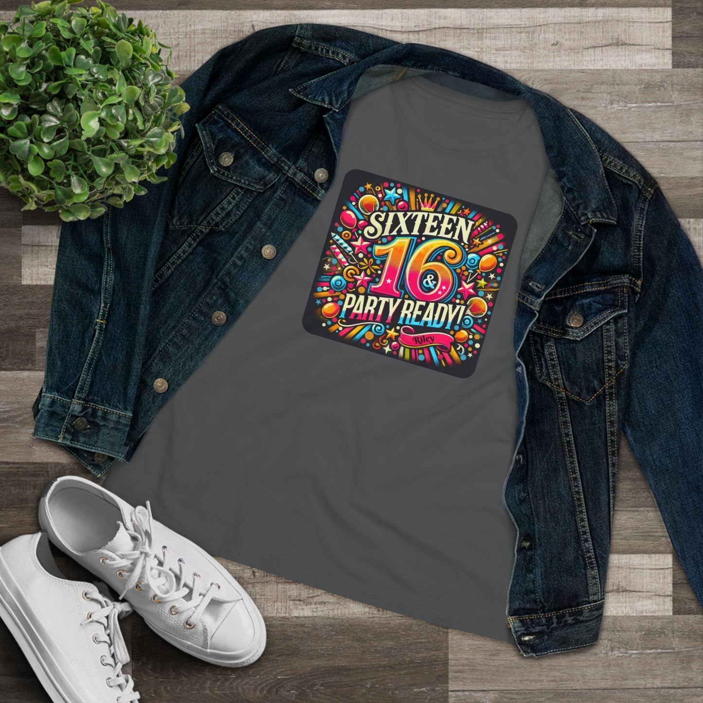Sweet 16 & Party Ready - Women's Softstyle Tee - Personalizable - Whippie's