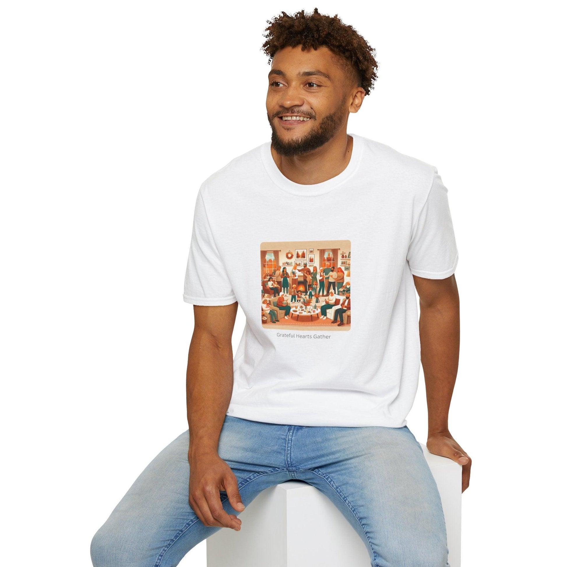Grateful Hearts Gather - Celebrating Family and Friends 🧡💛🤎 Unisex T-Shirt - Whippie's