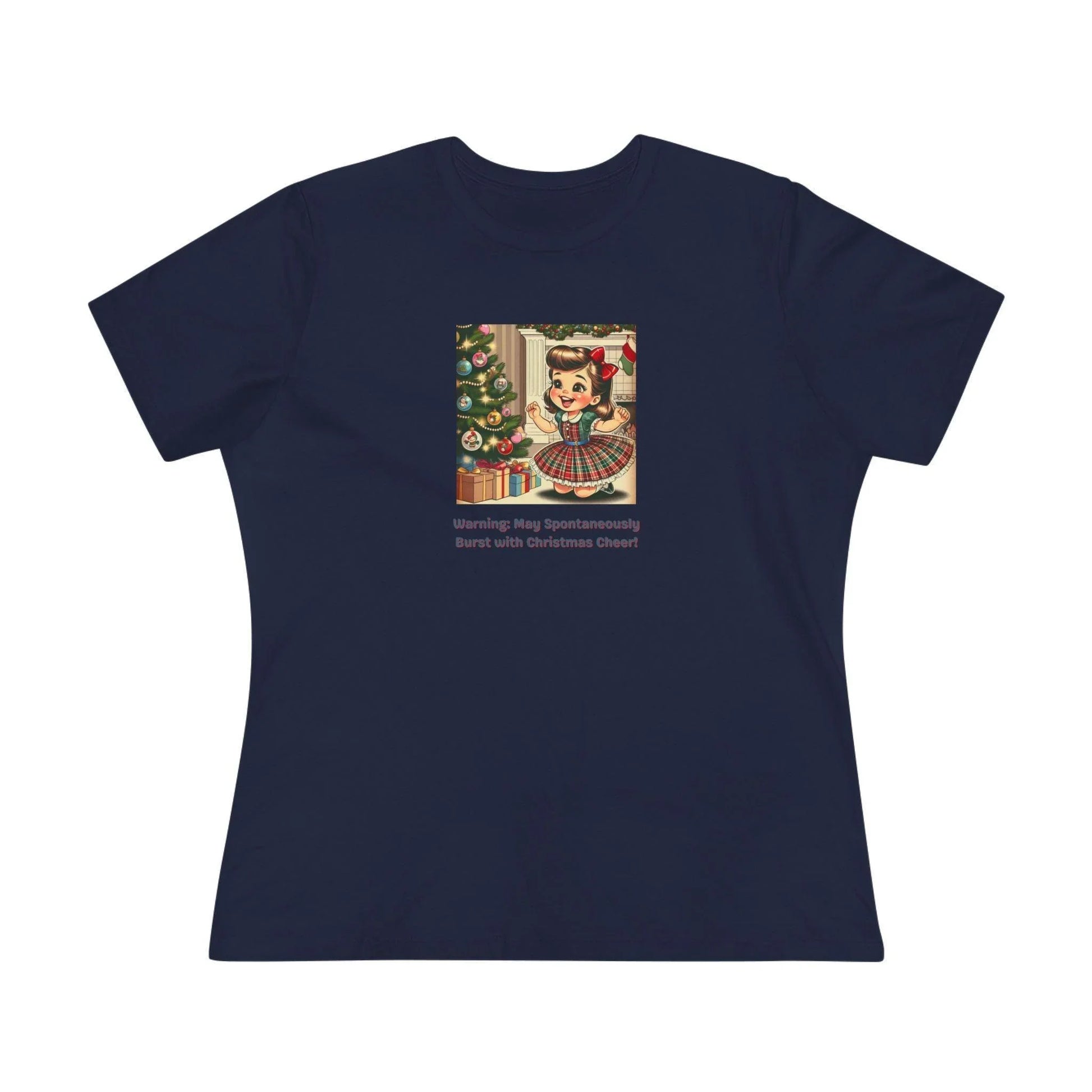 Warning: May Spontaneously Burst with Christmas Cheer! - Women's Softstyle Tee - Whippie's
