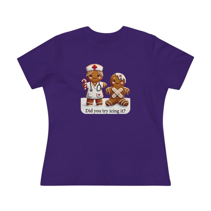 🍪🩹 "Did You Try Icing It?" 👩‍⚕️🎄 - Women's Softstyle Tee - Whippie's