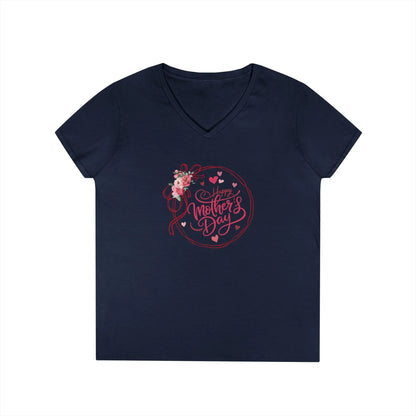 Happy Mother's Day Peonies V-Neck T-Shirt - Whippie's