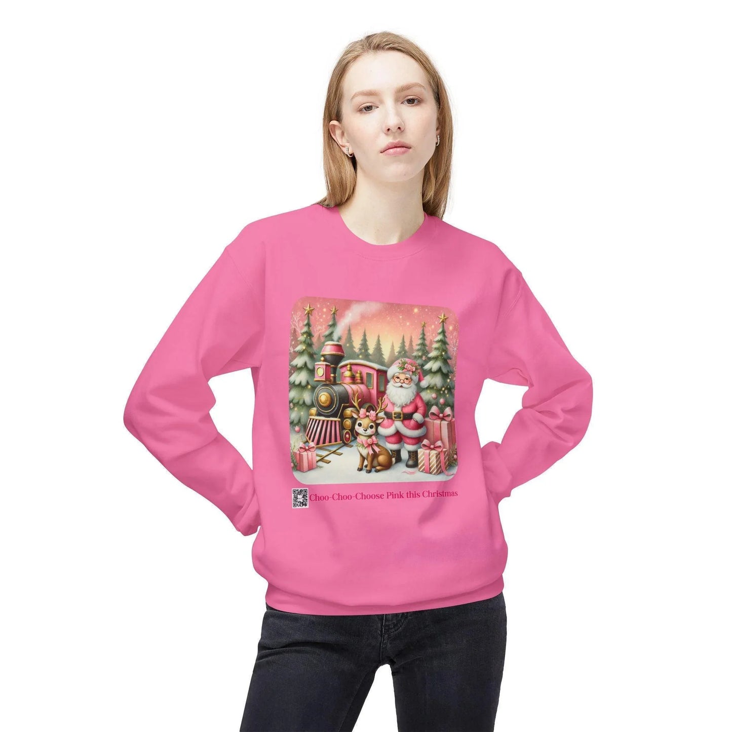 💖 Choo-Choo Choose Pink 🚂 Unisex Fleece Sweatshirt 🎁 - Whippie's