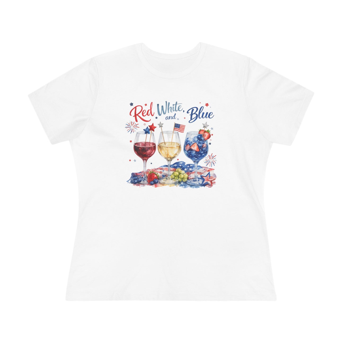 Red White Blue Wine Patriotic Wine Shirt | Women’s Tee