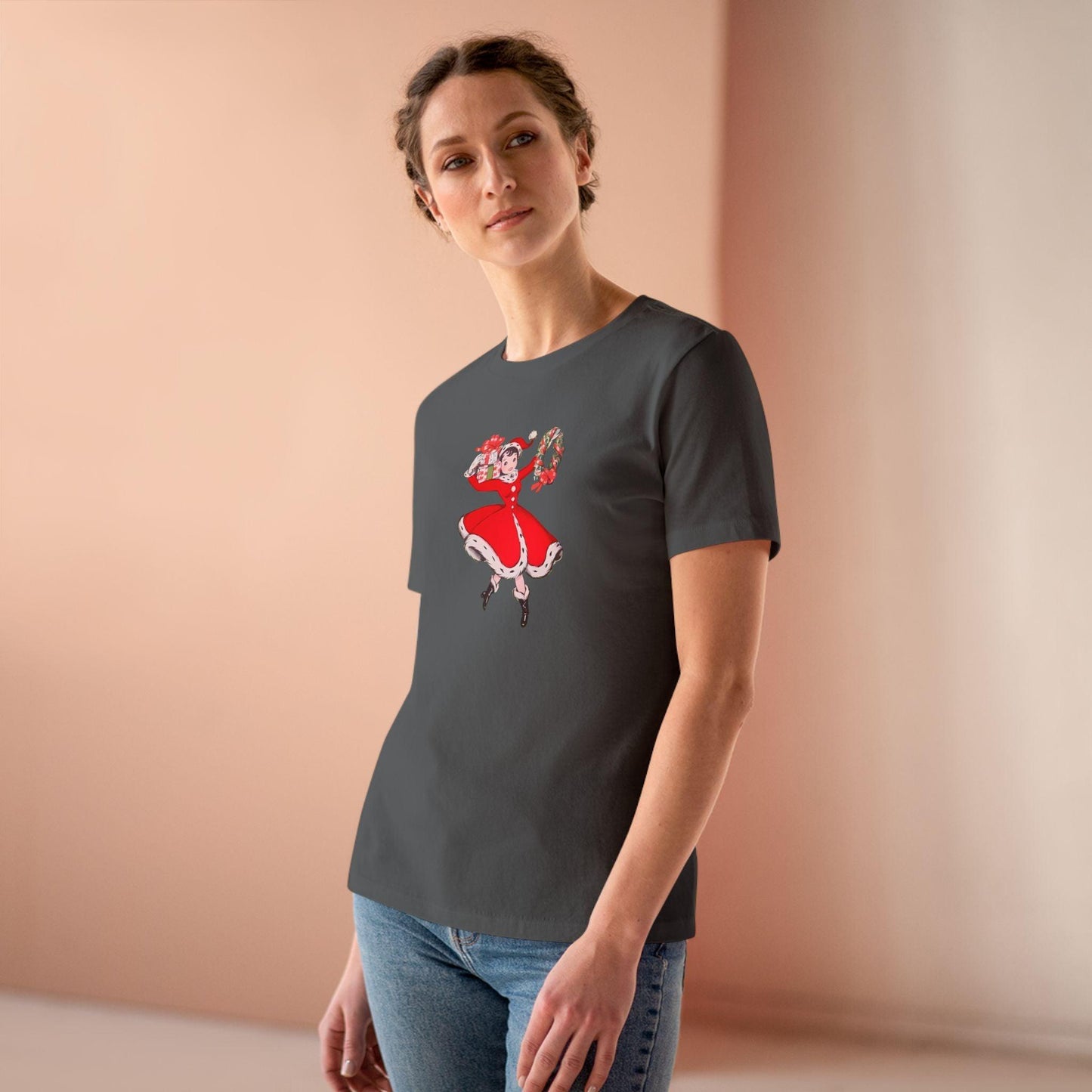 Retro Woman with Wreath - Women's Softstyle Tee - Whippie's