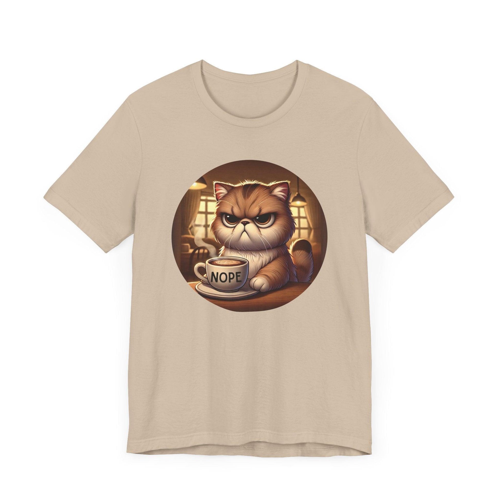 Grumpy Cat Cafe - Unisex Jersey Tee - 🐱☕ Nope, Not Today! ☕🐱 - Whippie's