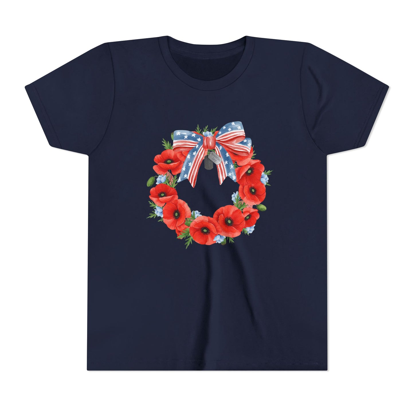 Memorial Day 'Never Forget' Wreath - Youth T-shirt