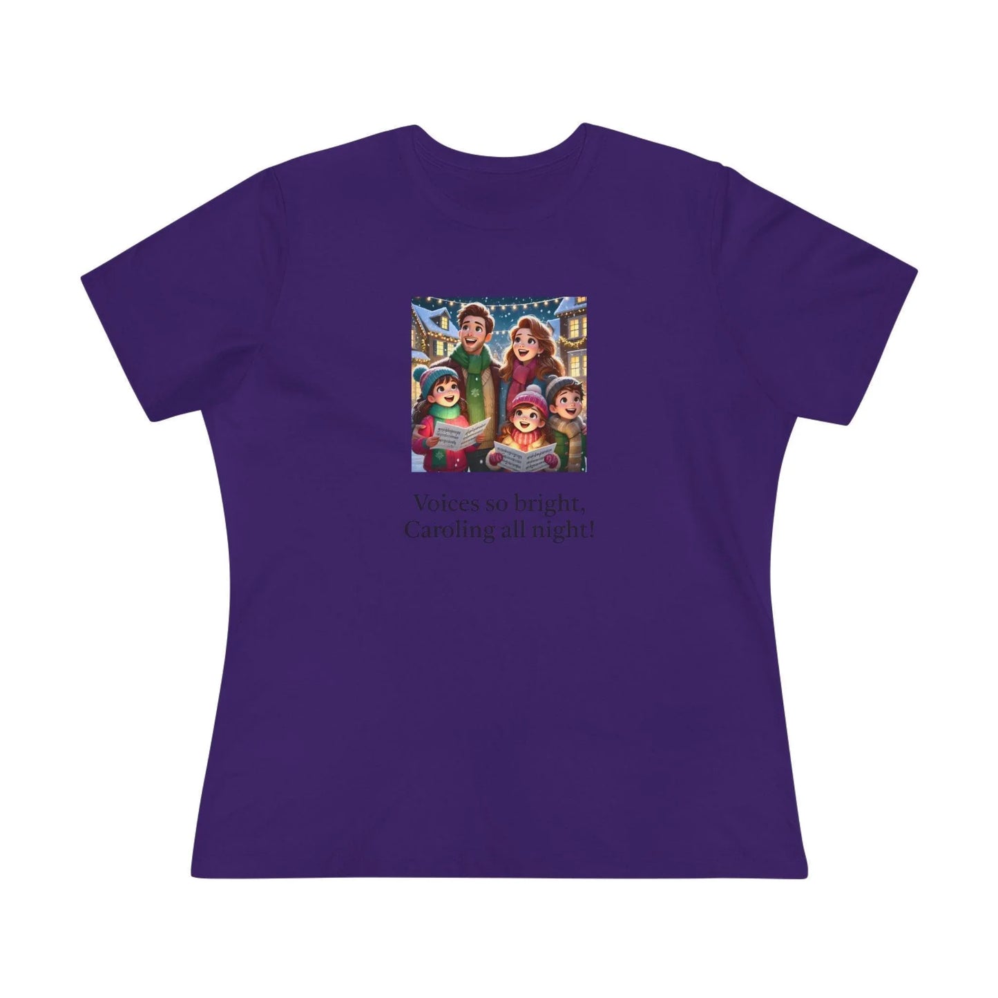 Voices so bright, Caroling all night! - Women's Softstyle Tee - Whippie's