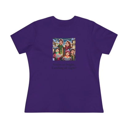 Voices so bright, Caroling all night! - Women's Softstyle Tee - Whippie's