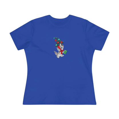 Retro Kittie with Tinsel Christmas Tree Hat - Women's Tee - Whippie's