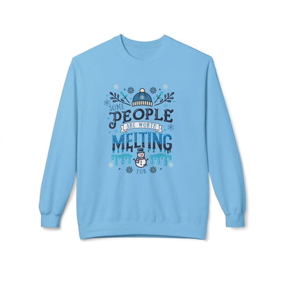 ☃️ Some People are Worth Melting For ❤️ Unisex Fleece Sweatshirt ✨ - Whippie's