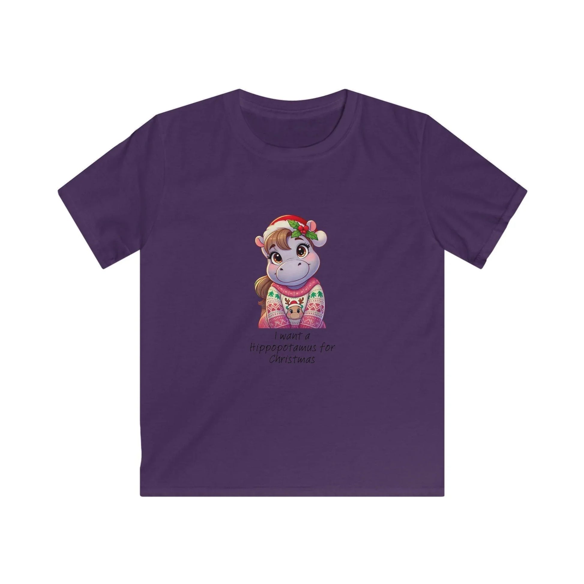 I Want a Hippopotamus for Christmas 🦛🎄 Girl Hippo - Kids' Tee! 🎁✨ - Whippie's