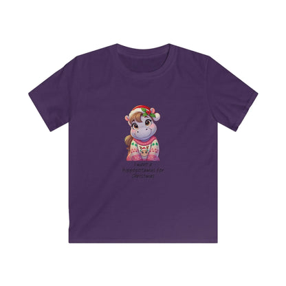 I Want a Hippopotamus for Christmas 🦛🎄 Girl Hippo - Kids' Tee! 🎁✨ - Whippie's