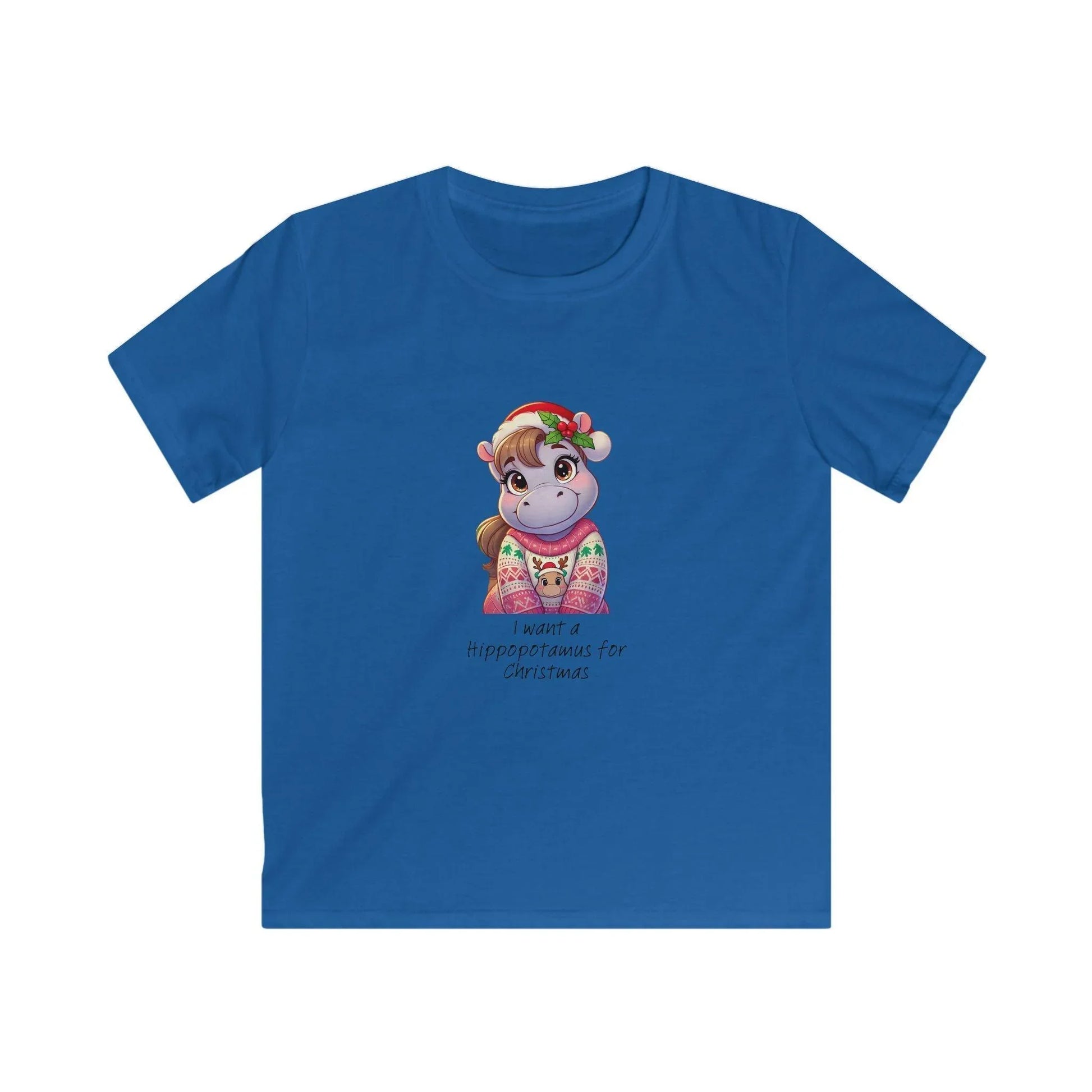 I Want a Hippopotamus for Christmas 🦛🎄 Girl Hippo - Kids' Tee! 🎁✨ - Whippie's